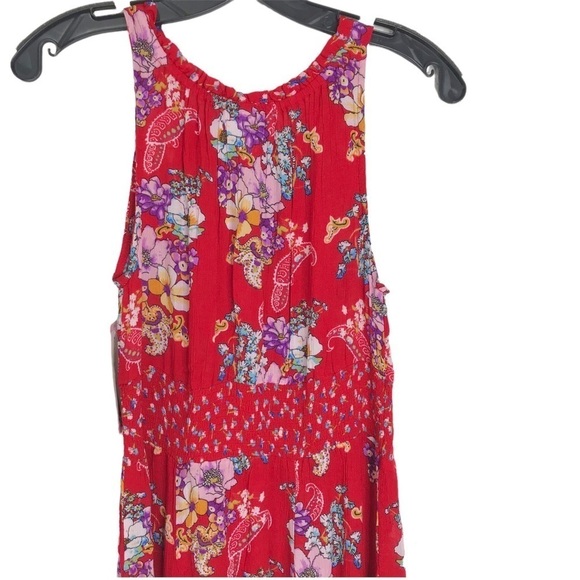 Bila Bohemian Ruffled Handkerchief Maxi Dress Floral Smocked SIZE SMALL NWT - Picture 13 of 16